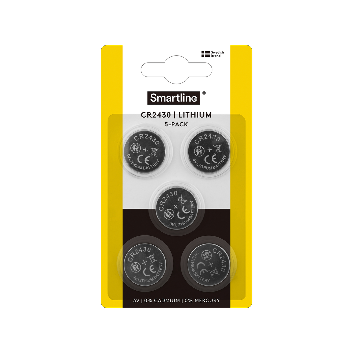 Litium-knappcellsbatterier CR2430 (5-PACK)