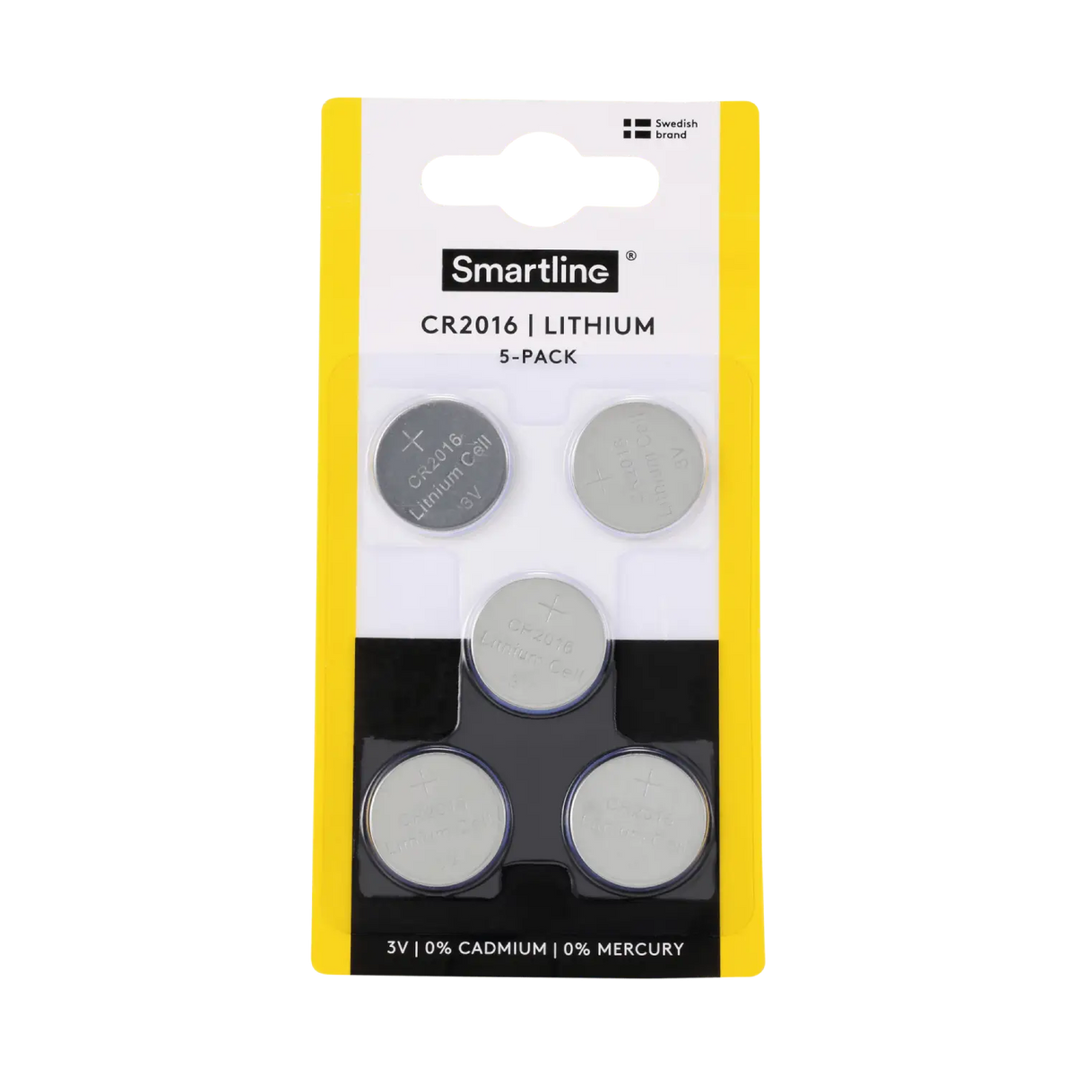 Lithium Knappcellsbatterier CR2016 (5-PACK)