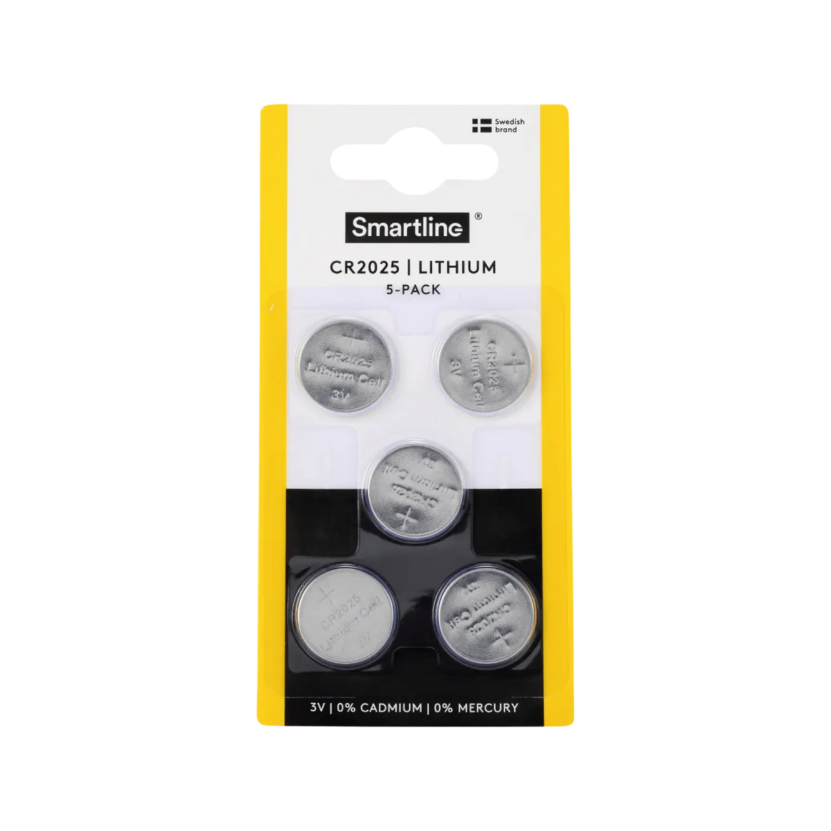 Litium-knappcellsbatterier CR2025 (5-PACK)