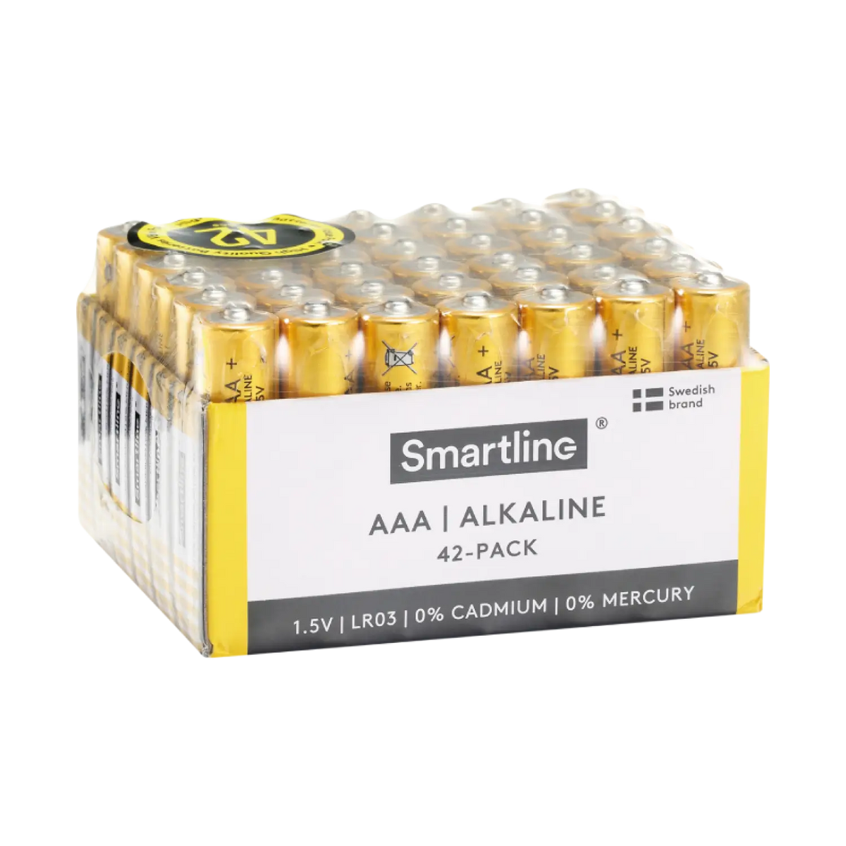 Alkaliska AAA-batterier, LR03 (42-pack)
