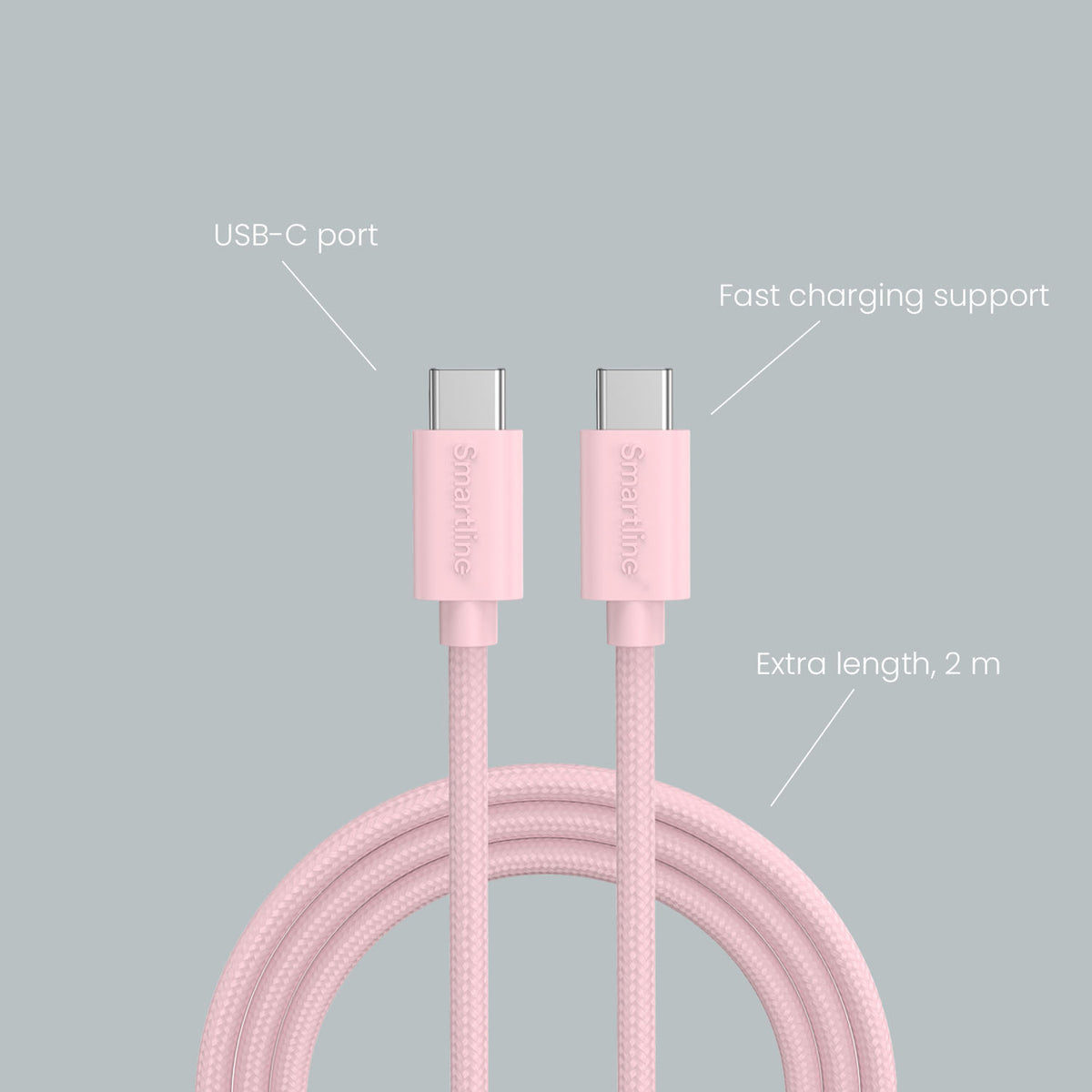USB-C Till USB-C Braidy Kabel (2m)